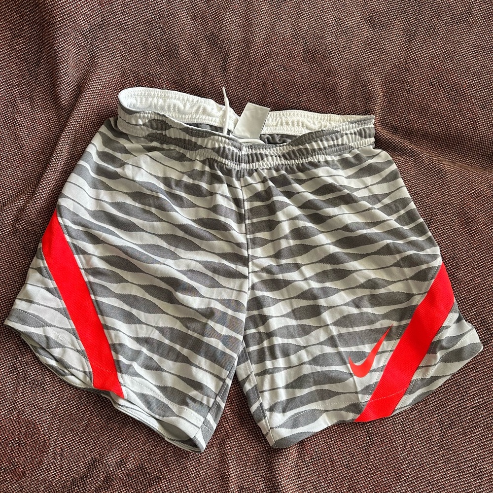 Nike Women’s Gray and Red Striped Shorts
